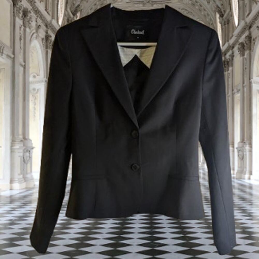 Charuel XS wool black blazer one button closure. Bust 32   length  22.5